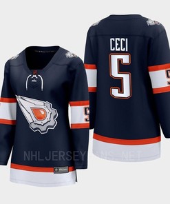 Cody Ceci 5 Edmonton Oilers 2022 Special Edition 2.0 Women Breakaway Player Retro Jersey Navy - Robokeg