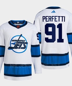 Cole Perfetti 91 Reverse Retro 2.0 2022 Winnipeg Jets White Jersey Primegreen - Robokeg