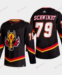 Cole Schwindt 79 Calgary Flames Alternate Black Jersey 2022-23 - Robokeg
