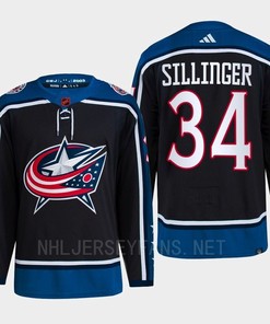 Cole Sillinger 34 Reverse Retro 2.0 2022 Columbus Blue Jackets Navy Jersey Primegreen - Robokeg