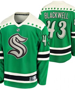 Colin Blackwell 43 Seattle Kraken Green 2022 St. Patrick Jersey Jersey - Robokeg