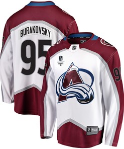 Colorado Avalanche Andre Burakovsky 95 Away 2022 Stanley Cup Final Breakaway Men Jersey - White - Robokeg