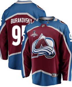 Colorado Avalanche Andre Burakovsky 95 Home 2022 Stanley Cup Champions Breakaway Men Jersey - Burgundy - Robokeg