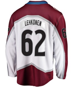 Colorado Avalanche Artturi Lehkonen 62 Away 2022 Stanley Cup Champions Breakaway Men Jersey - White - Robokeg