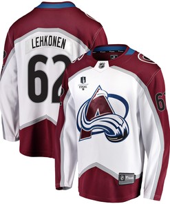 Colorado Avalanche Artturi Lehkonen 62 Away 2022 Stanley Cup Final Breakaway Men Jersey - White - Robokeg
