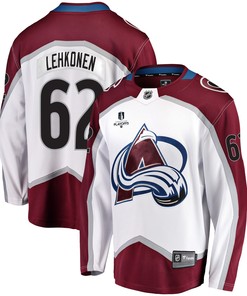 Colorado Avalanche Artturi Lehkonen 62 Away 2022 Stanley Cup Playoffs Breakaway Men Jersey - White - Robokeg