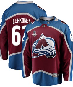 Colorado Avalanche Artturi Lehkonen 62 Home 2022 Stanley Cup Final Breakaway Men Jersey - Burgundy - Robokeg