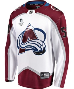 Colorado Avalanche Ben Meyers 59 Away 2022 Stanley Cup Final Breakaway Men Jersey - White - Robokeg