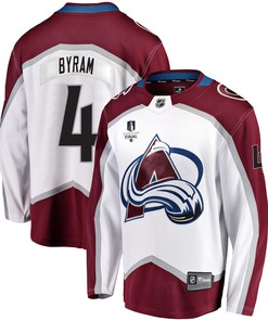 Colorado Avalanche Bowen Byram 4 Away 2022 Stanley Cup Final Breakaway Men Jersey - White - Robokeg