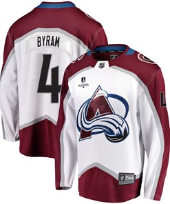 Colorado Avalanche Bowen Byram 4 Away 2022 Stanley Cup Playoffs Breakaway Men Jersey - White - Robokeg