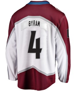 Colorado Avalanche Bowen Byram 4 Away 2022 Stanley Cup Playoffs Breakaway Men Jersey - White - Robokeg