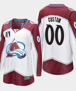 Colorado Avalanche Custom 00 White 2022 Stanley Cup Final Away Jersey Women - Robokeg