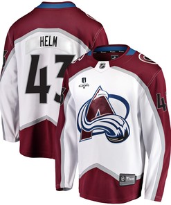 Colorado Avalanche Darren Helm 43 Away 2022 Stanley Cup Playoffs Breakaway Men Jersey - White - Robokeg
