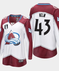 Colorado Avalanche Darren Helm 43 White 2022 Stanley Cup Final Away Jersey Women - Robokeg