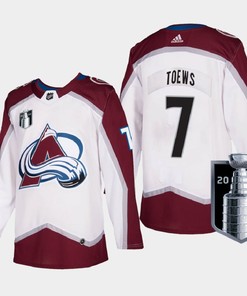 Colorado Avalanche Devon Toews 7 2022 Western Conference Champs White Jersey - Robokeg