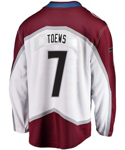 Colorado Avalanche Devon Toews 7 Away 2022 Stanley Cup Playoffs Breakaway Men Jersey - White - Robokeg