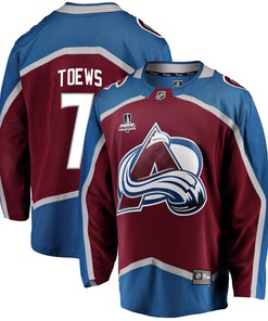 Colorado Avalanche Devon Toews 7 Home 2022 Stanley Cup Playoffs Breakaway Men Jersey - Burgundy - Robokeg