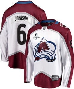 Colorado Avalanche Erik Johnson 6 Away 2022 Stanley Cup Champions Breakaway Men Jersey - White - Robokeg