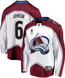 Colorado Avalanche Erik Johnson 6 Away 2022 Stanley Cup Final Breakaway Men Jersey - White - Robokeg