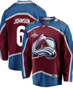 Colorado Avalanche Erik Johnson 6 Home 2022 Stanley Cup Champions Breakaway Men Jersey - Burgundy - Robokeg