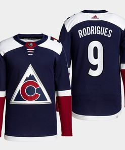 Colorado Avalanche Evan Rodrigues 9 Navy Alternate Primegreen Jersey 2022-23 - Robokeg