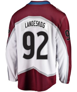 Colorado Avalanche Gabriel Landeskog 92 Away 2022 Stanley Cup Playoffs Breakaway Men Jersey - White - Robokeg