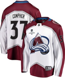 Colorado Avalanche J. T. Compher 37 Away 2022 Stanley Cup Champions Breakaway Men Jersey - White - Robokeg
