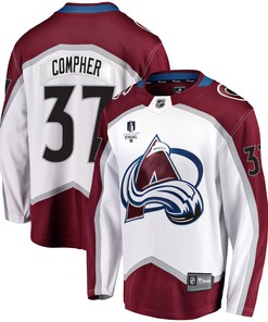 Colorado Avalanche J. T. Compher 37 Away 2022 Stanley Cup Final Breakaway Men Jersey - White - Robokeg