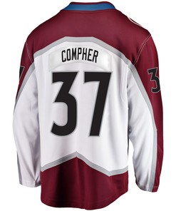 Colorado Avalanche J. T. Compher 37 Away 2022 Stanley Cup Playoffs Breakaway Men Jersey - White - Robokeg