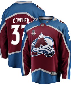 Colorado Avalanche J. T. Compher 37 Home 2022 Stanley Cup Final Breakaway Men Jersey - Burgundy - Robokeg