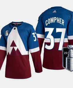 Colorado Avalanche J.T. Compher 37 2022 Western Champs Burgundy Jersey Stadium Series - Robokeg