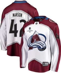 Colorado Avalanche Josh Manson 42 Away 2022 Stanley Cup Champions Breakaway Men Jersey - White - Robokeg