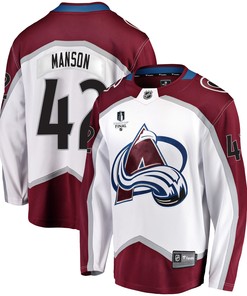 Colorado Avalanche Josh Manson 42 Away 2022 Stanley Cup Final Breakaway Men Jersey - White - Robokeg