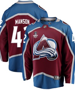Colorado Avalanche Josh Manson 42 Home 2022 Stanley Cup Final Breakaway Men Jersey - Burgundy - Robokeg