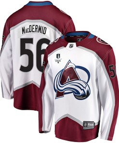 Colorado Avalanche Kurtis MacDermid 56 Away 2022 Stanley Cup Final Breakaway Men Jersey - White - Robokeg