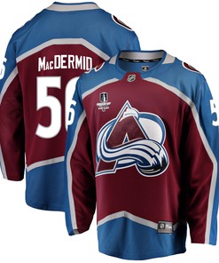 Colorado Avalanche Kurtis MacDermid 56 Home 2022 Stanley Cup Final Breakaway Men Jersey - Burgundy - Robokeg