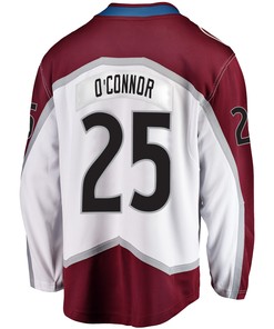 Colorado Avalanche Logan O'Connor 25 Away 2022 Stanley Cup Champions Breakaway Men Jersey - White - Robokeg