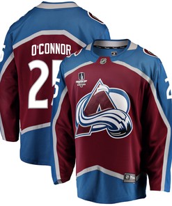Colorado Avalanche Logan O'Connor 25 Home 2022 Stanley Cup Final Breakaway Men Jersey - Burgundy - Robokeg