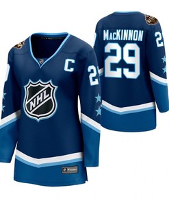 Colorado Avalanche Nathan MacKinnon 2022 All-Star Women Blue Western Jersey - Robokeg