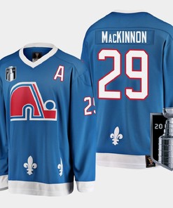 Colorado Avalanche Nathan MacKinnon 29 2022 Western Conference Champs Blue Jersey Heritage - Robokeg