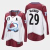 Colorado Avalanche Nathan MacKinnon 29 White 2022 Stanley Cup Final Away Jersey Women - Robokeg