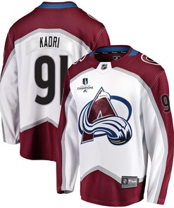 Colorado Avalanche Nazem Kadri 91 Away 2022 Stanley Cup Champions Breakaway Men Jersey - White - Robokeg