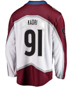 Colorado Avalanche Nazem Kadri 91 Away 2022 Stanley Cup Champions Breakaway Men Jersey - White - Robokeg