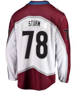 Colorado Avalanche Nico Sturm 78 Away 2022 Stanley Cup Playoffs Breakaway Men Jersey - White - Robokeg