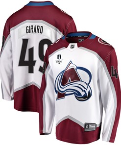 Colorado Avalanche Sam Girard 49 Away 2022 Stanley Cup Final Breakaway Men Jersey - White - Robokeg