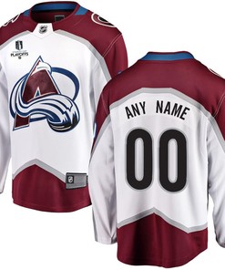 Colorado Avalanche Stanley Cup 2023 Playoffs Patch Away Breakaway Custom Men Jersey - White - Robokeg