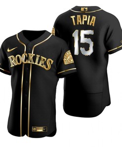 Colorado Rockies #15 Raimel Tapia Mlb Golden Brandedition Black Jersey Gift For Rockies Fans - Robokeg