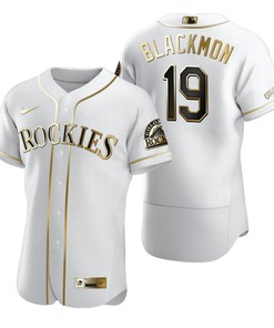 Colorado Rockies #19 Charlie Blackmon Mlb Golden Brandedition White Jersey Gift For Rockies Fans - Robokeg