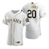 Colorado Rockies #20 Ian Desmond Mlb Golden Brandedition White Jersey Gift For Rockies Fans - Robokeg