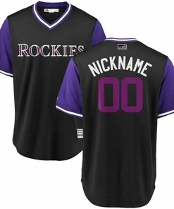Colorado Rockies 2020 Players' Weekend Cool Base Pick-a-player Roster Jersey - Black Purple - Robokeg